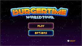 Title screen of BurgerTime World Tour on the Nintendo WiiWare.