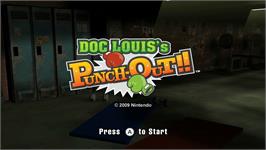Title screen of Doc Louiss Punch Out on the Nintendo WiiWare.