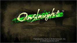 Title screen of Onslaught on the Nintendo WiiWare.