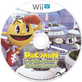 Artwork on the Disc for Pac-Man and the Ghostly Adventures on the Nintendo Wii U.
