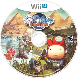 Artwork on the Disc for Scribblenauts Unlimited on the Nintendo Wii U.