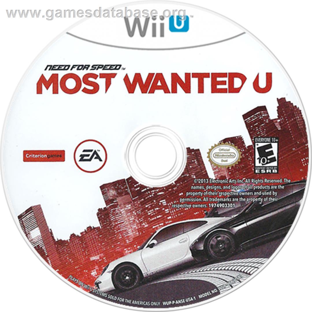 Need for Speed - Most Wanted U - Nintendo Wii U - Artwork - Disc