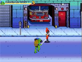 In game image of TMNT Red Sky Battle on the OpenBOR.