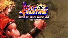 Title screen of Art of Fighting - Beats of Rage Remix III on the OpenBOR.