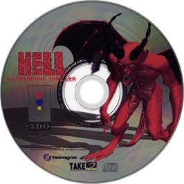 Artwork on the Disc for Hell: A Cyberpunk Thriller on the Panasonic 3DO.