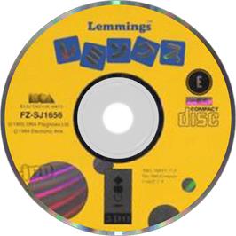 Artwork on the Disc for Lemmings on the Panasonic 3DO.