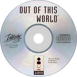 Artwork on the Disc for Out of This World on the Panasonic 3DO.