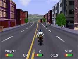 In game image of Road Rash on the Panasonic 3DO.