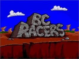 Title screen of BC Racers on the Panasonic 3DO.