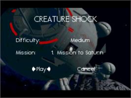 Title screen of Creature Shock on the Panasonic 3DO.