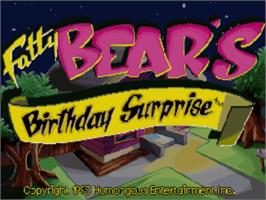Title screen of Fatty Bear's Birthday Surprise on the Panasonic 3DO.