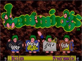 Title screen of Lemmings on the Panasonic 3DO.