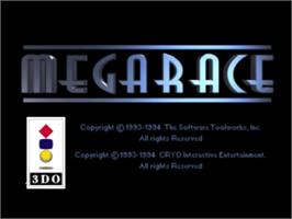 Title screen of MegaRace on the Panasonic 3DO.