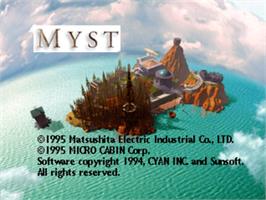 Title screen of Myst on the Panasonic 3DO.