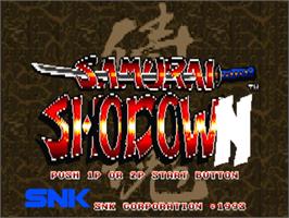 Title screen of Samurai Shodown / Samurai Spirits on the Panasonic 3DO.