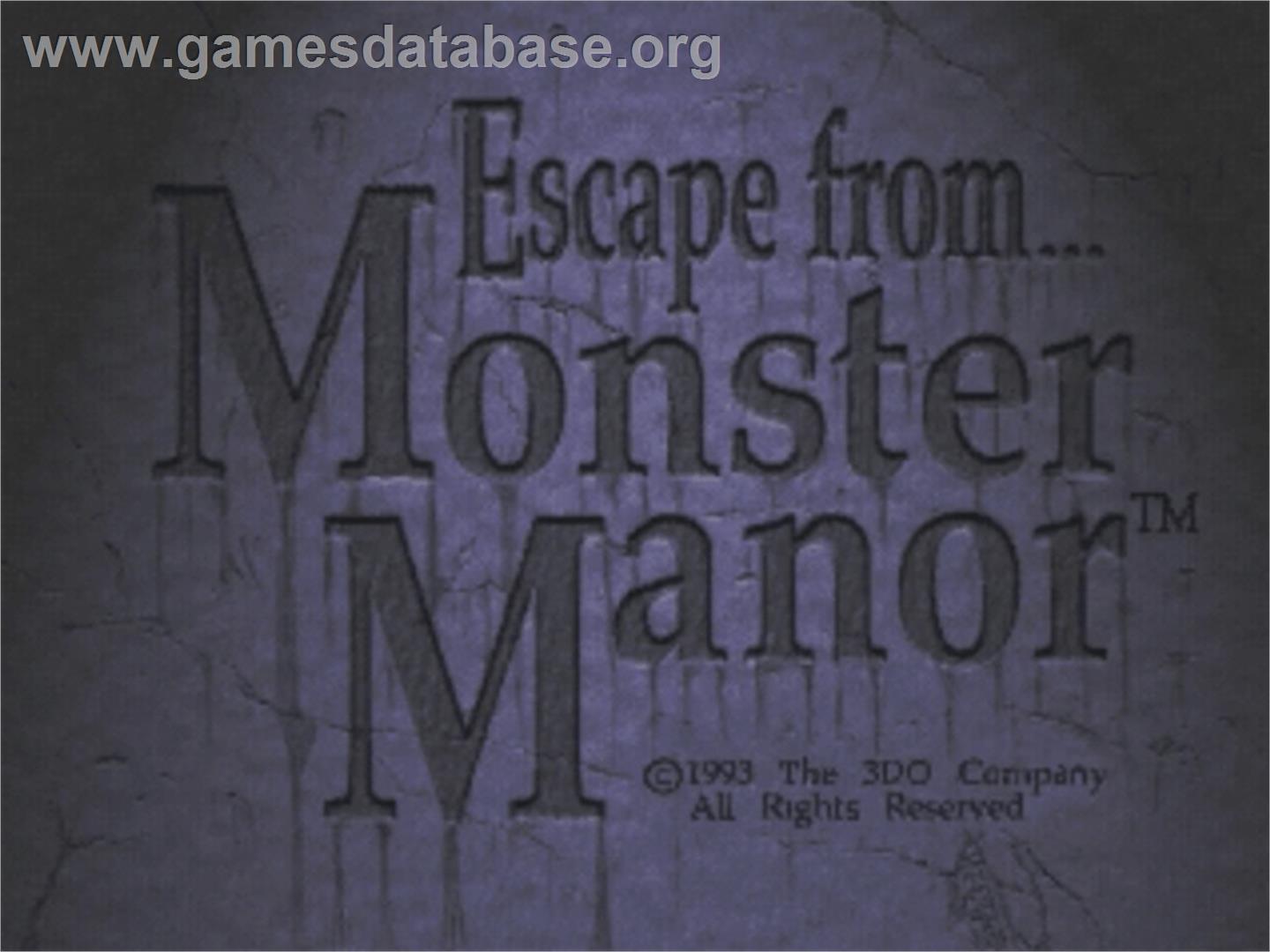 Escape from Monster Manor - Panasonic 3DO - Artwork - Title Screen