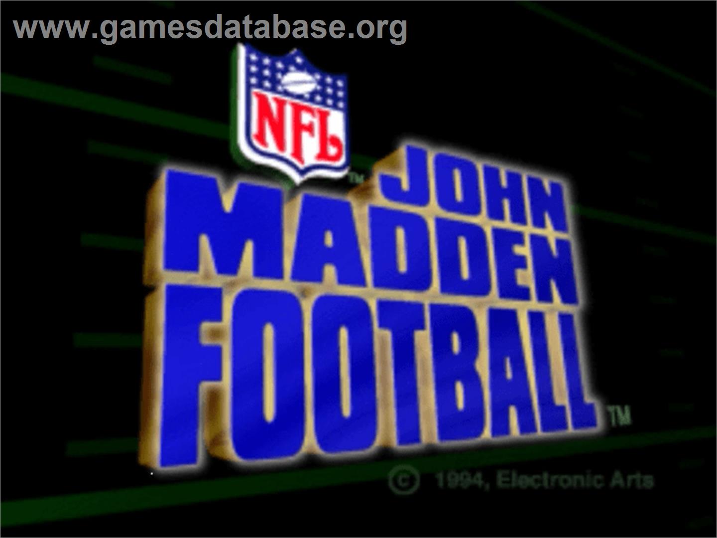 John Madden Football '93 - Panasonic 3DO - Artwork - Title Screen