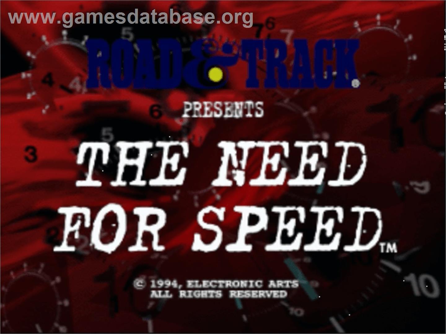 Need for Speed - Panasonic 3DO - Artwork - Title Screen