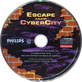 Artwork on the Disc for Escape From CyberCity on the Philips CD-i.