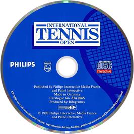 Artwork on the Disc for International Tennis Open on the Philips CD-i.