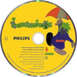 Artwork on the Disc for Lemmings on the Philips CD-i.