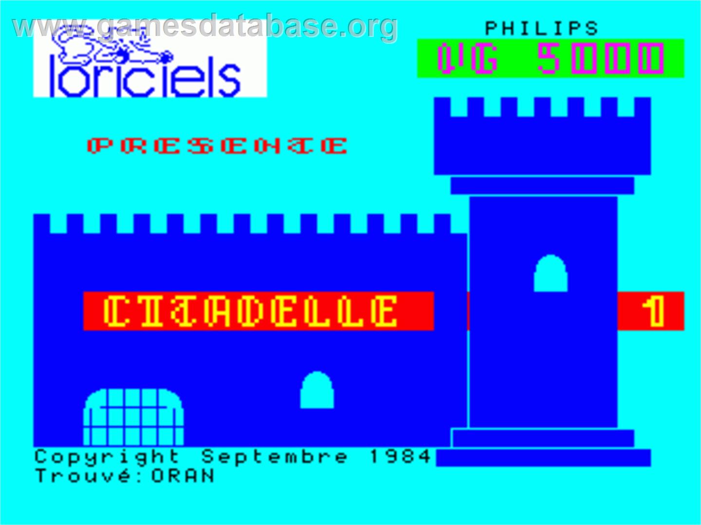 Citadelle - Philips VG 5000 - Artwork - Title Screen