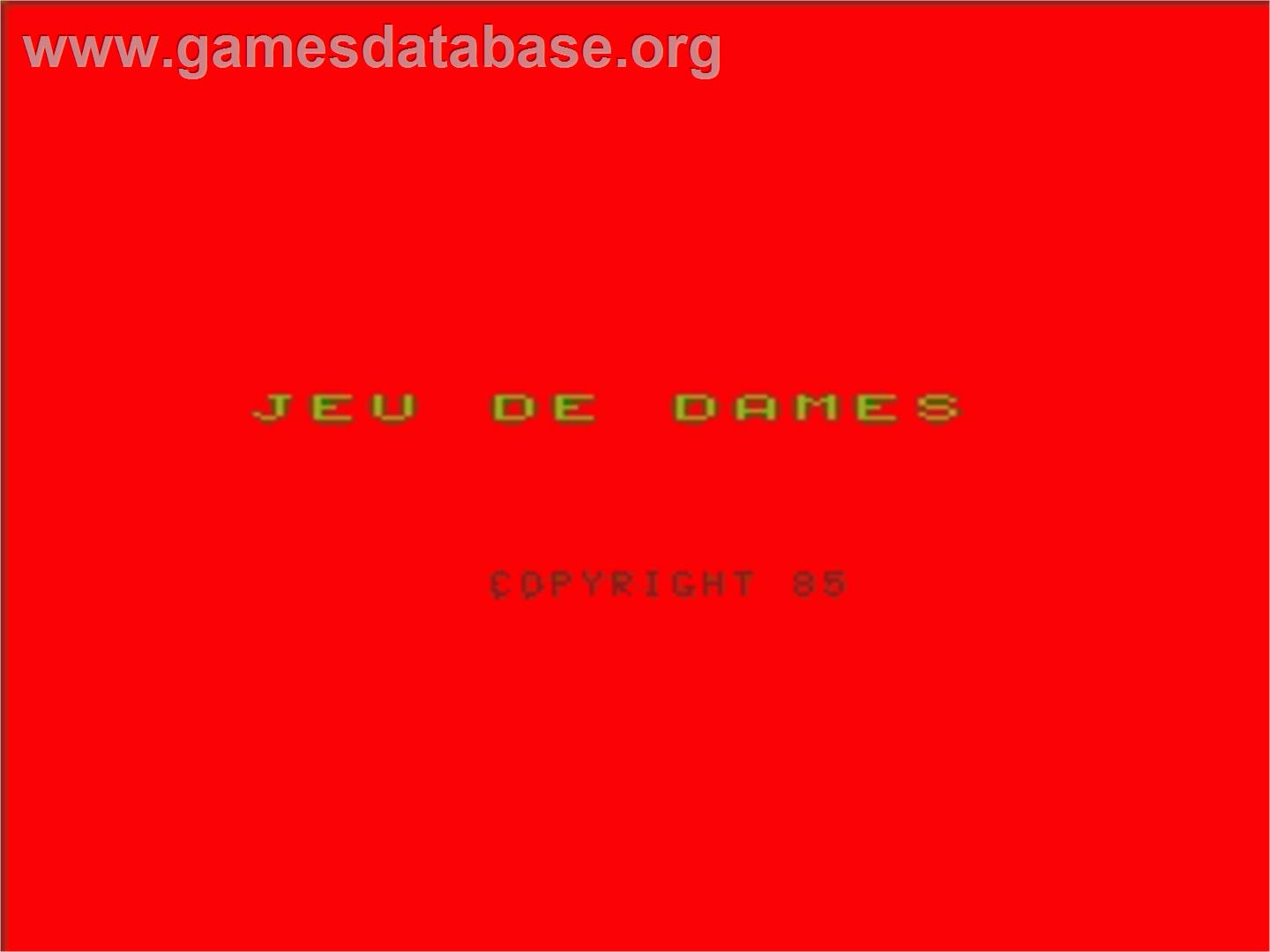 Jeu De Dames - Philips VG 5000 - Artwork - Title Screen