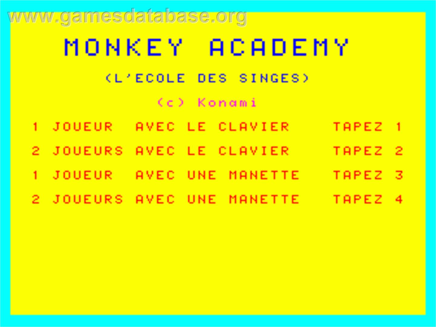 Monkey Academy - Philips VG 5000 - Artwork - Title Screen
