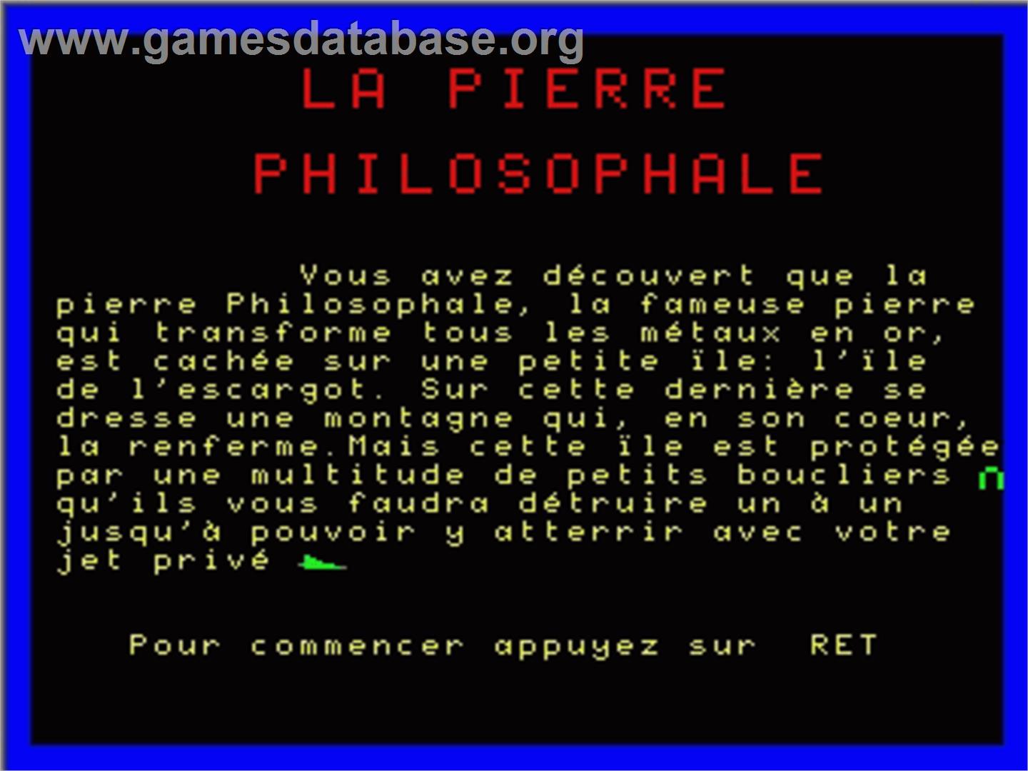 Pierre Philosophale, La - Chapter 1 - Philips VG 5000 - Artwork - Title Screen