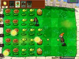 In game image of Plants vs Zombies on the PopCap.