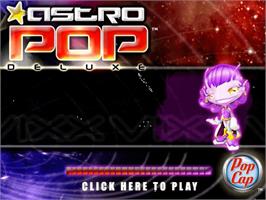 Title screen of AstroPop Deluxe on the PopCap.