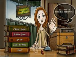 Title screen of Bonnie's Bookstore Deluxe on the PopCap.