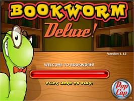 Title screen of Bookworm Deluxe on the PopCap.