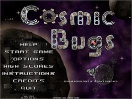 Title screen of Cosmic Bugs on the PopCap.