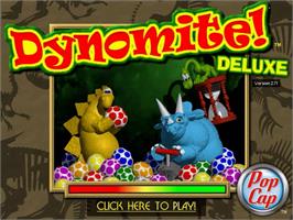 Title screen of Dynomite Deluxe on the PopCap.