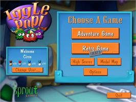 Title screen of Iggle Pop Deluxe on the PopCap.