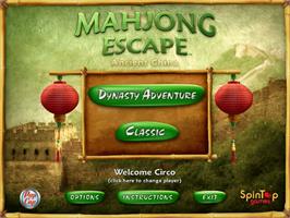 Title screen of Mahjong Escape Ancient China on the PopCap.