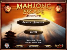 Title screen of Mahjong Escape Ancient Japan on the PopCap.