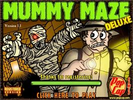 Title screen of Mummy Maze Deluxe on the PopCap.