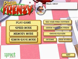 Title screen of Pizza Frenzy on the PopCap.