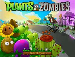 Title screen of Plants vs Zombies on the PopCap.