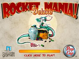 Title screen of Rocket Mania Deluxe on the PopCap.