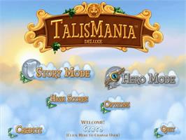 Title screen of Talismania Deluxe on the PopCap.