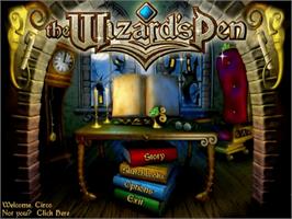 Title screen of The Wizard's Pen on the PopCap.
