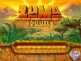 Title screen of Zuma Deluxe on the PopCap.