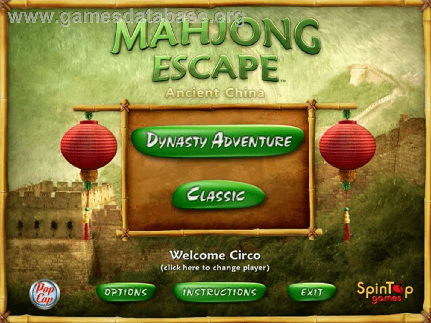 Mahjong Escape Ancient China - PopCap - Artwork - Title Screen