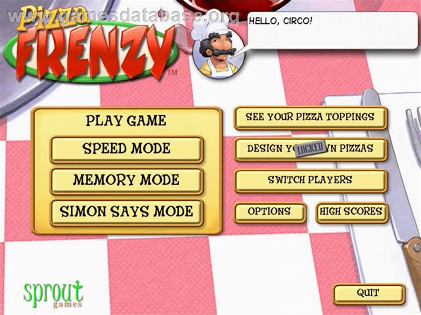 Pizza Frenzy - PopCap - Artwork - Title Screen