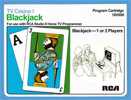Box cover for TV Casino I - Blackjack on the RCA Studio II.