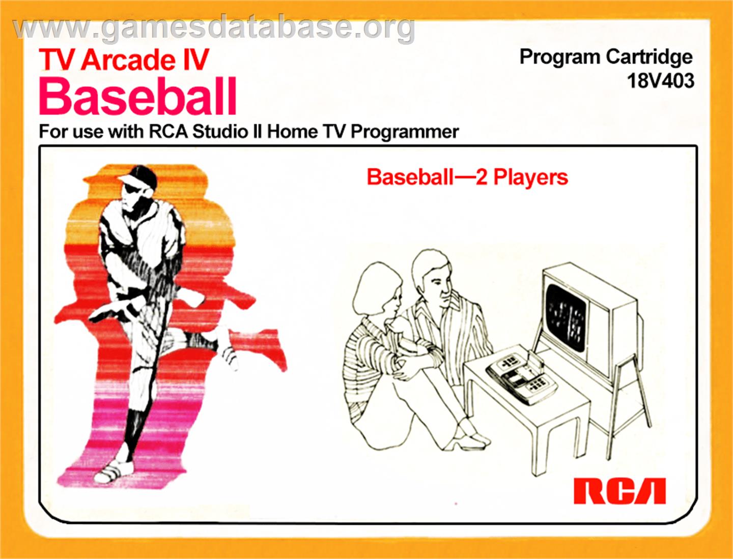 TV Arcade IV - Baseball - RCA Studio II - Artwork - Box