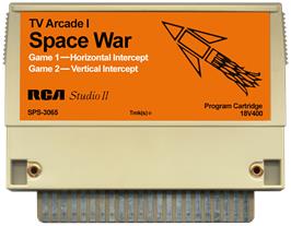 Cartridge artwork for TV Arcade I - Space War on the RCA Studio II.